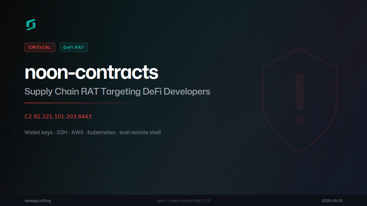 noon-contracts npm Package: DeFi Supply Chain RAT