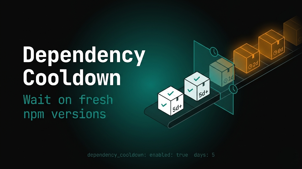 PMG dependency cooldown: wait on fresh npm versions